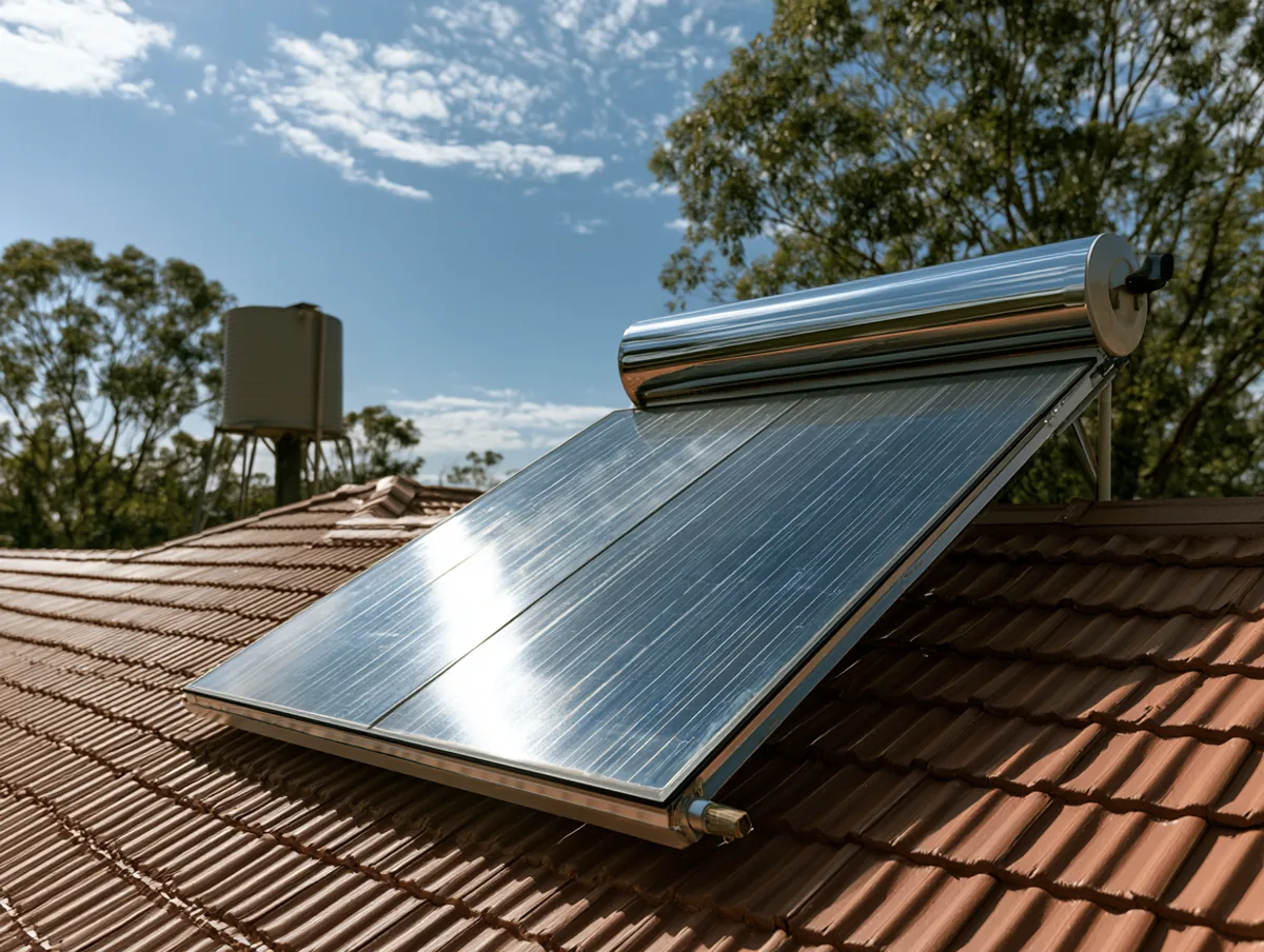 Finished solar water heating install